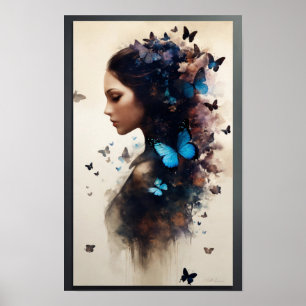 Vrouwen met Vlinders Art Poster