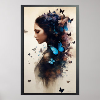 Vrouwen met Vlinders Art Poster