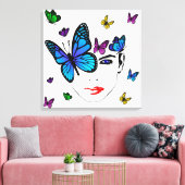 Vrouwen met Vlinders Canvas Afdruk (Insitu (Woonkamer))