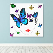Vrouwen met Vlinders Canvas Afdruk (Insitu (Houten vloer))