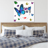 Vrouwen met Vlinders Canvas Afdruk (Insitu (Slaapkamer))