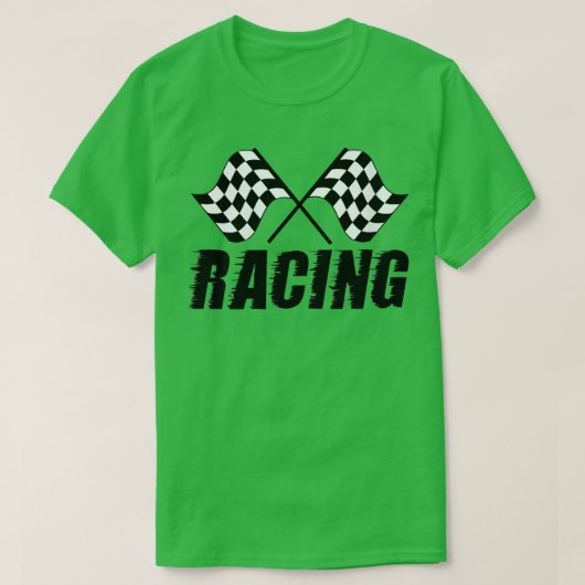 Vrouwen met zwarte en witte raceblokken VNec T-shirt (Design voorkant)