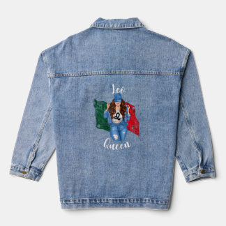 Vrouwen  Mexicaanse Leo Queen Birthday Vlag van M Denim Jacket