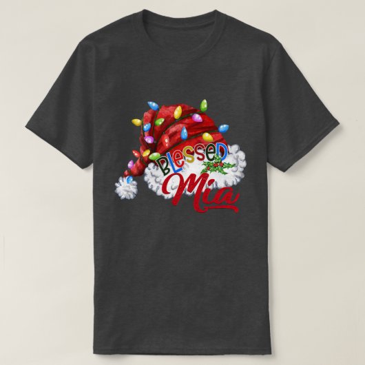 Vrouwen Mia Santa Hat Xmas Light T-shirt (Design voorkant)
