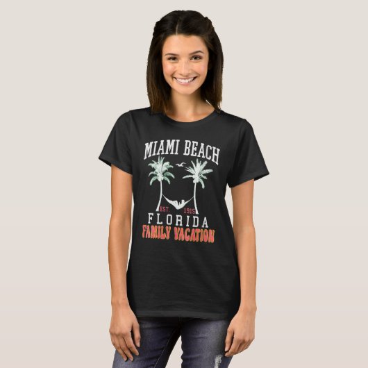Vrouwen Miami Beach Florida Family Vacation Beach  T-shirt (Voorkant volledig)