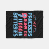 Vrouwen Mijn alvleesklier loopt op AAA-batterijen  Fleece Deken (Voorkant (Horizontaal))