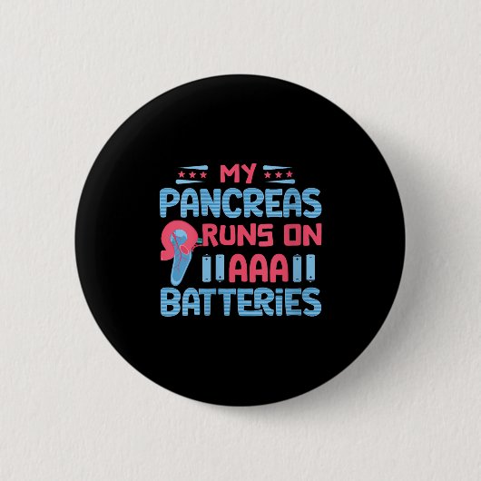 Vrouwen Mijn alvleesklier loopt op AAA-batterijen  Ronde Button 5,7 Cm (Voorkant)