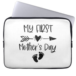 Vrouwen mijn eerste Moederdag voor nieuwe moeder Laptop Sleeve