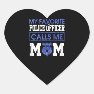 Vrouwen mijn favoriete politieagent noemt me mam hart sticker