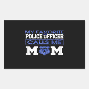 Vrouwen mijn favoriete politieagent noemt me mam rechthoekige sticker