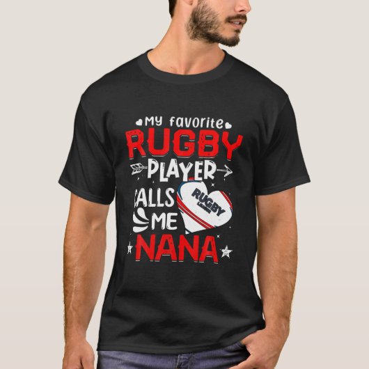 Vrouwen Mijn favoriete Rugby speler roept me Nana T-shirt (Voorkant)