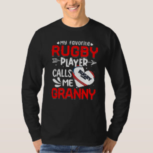 Vrouwen Mijn favoriete Rugby-speler roept me oma T-shirt