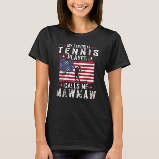 Vrouwen Mijn favoriete Tennis Player roept me Mawm T-shirt (Voorkant)