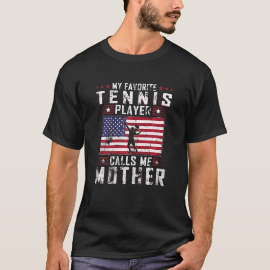 Vrouwen Mijn favoriete Tennis Player roept me moed T-shirt (Voorkant)