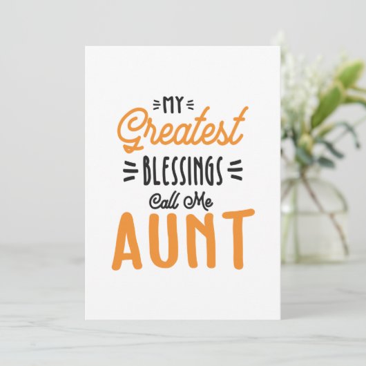 Vrouwen mijn grootste zegeningen noemen me tante kaart (Staand voorkant)