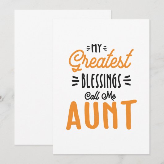 Vrouwen mijn grootste zegeningen noemen me tante kaart (Voorkant / Achterkant)