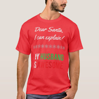 Vrouwen mijn man is Geweldige, beste kerstman die T-shirt