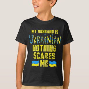 Vrouwen Mijn man is Oekraïens Oekraïens vlag Oekra T-shirt