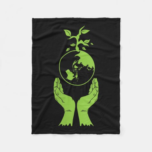 vrouwen milieubescherming groene aarde v fleece deken (Voorkant)