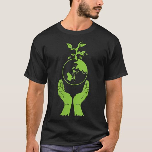 vrouwen milieubescherming groene aarde v t-shirt (Voorkant)