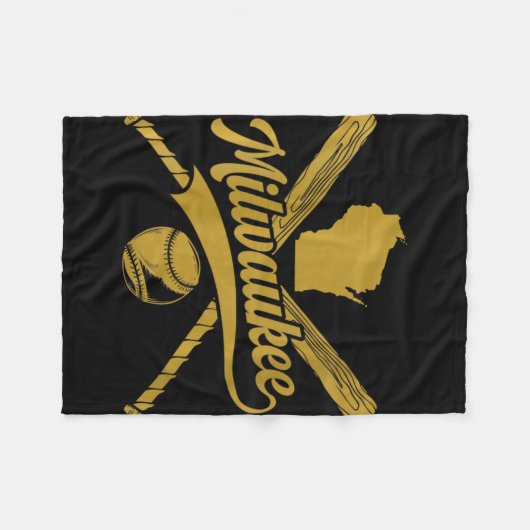 Vrouwen Milwaukee Baseball Fan V-hals Fleece Deken (Voorkant (Horizontaal))