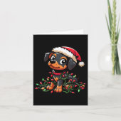Vrouwen Miniatuur Pinscher Kerstverlichting Hond F Kaart (Voorkant)