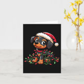 Vrouwen Miniatuur Pinscher Kerstverlichting Hond F Kaart (Gele Bloem)