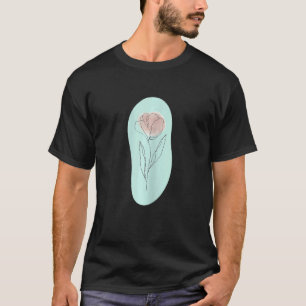 Vrouwen Minimalistische Boho Tulp Bloemenlijn Past T-shirt