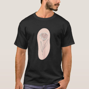 Vrouwen Minimalistische Boho Tulp Bloemenlijn Past T-shirt