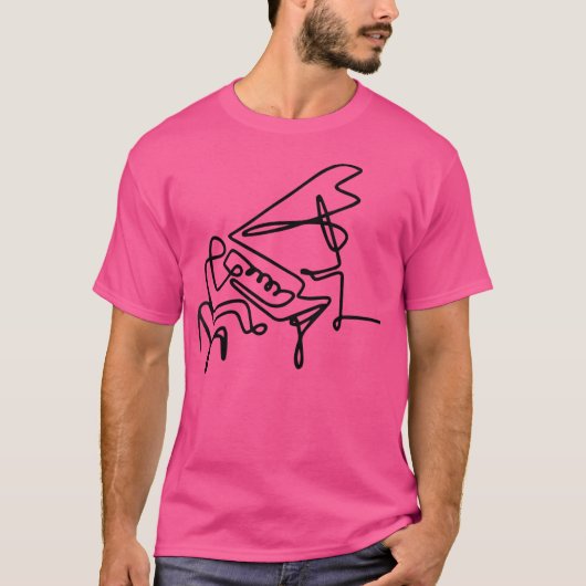 Vrouwen Minimalistische Piano T-shirt (Voorkant)