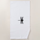 Vrouwen Minimalistische Silhouette Insect Dragonfl Strandlaken (Voorkant)