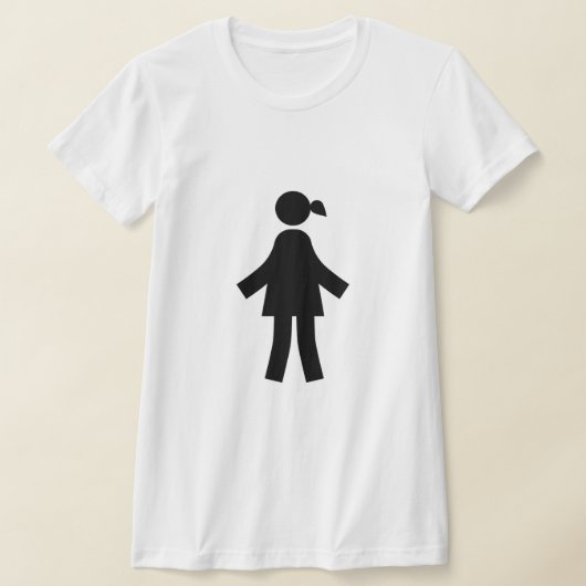 Vrouwen Minimalistische Stick Figuur Icon T-shirt (Laagn)
