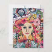 Vrouwen Mixed Media Inspirerend Art Wenskaart Kaart (Voorkant)