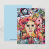 Vrouwen Mixed Media Inspirerend Art Wenskaart Kaart (Voorkant / Achterkant)