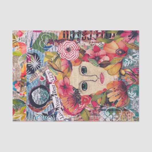 Vrouwen Mixed Media Inspirerend Kunstweefsel Papie Tissuepapier (Voorkant)