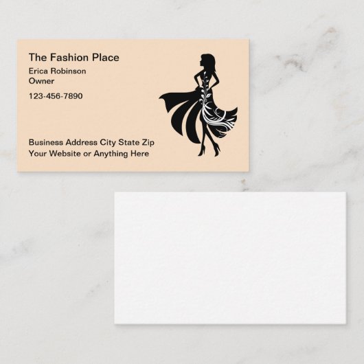 Vrouwen Mode en kleding winkel Visitekaartjes (Voorkant / Achterkant)
