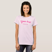 Vrouwen Modern Bord Roze Custom Handgeschreven Scr T-shirt (Voorkant volledig)