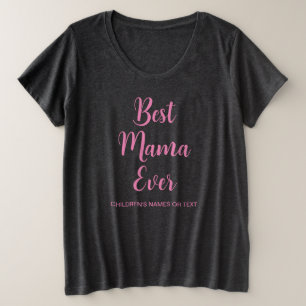 Vrouwen Modern Elegant Script Trendy Beste Mama Oo Grote Maat T-shirt