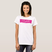 Vrouwen Modern Hot Roze Bachelorette Bruidsmeisje T-shirt (Voorkant volledig)