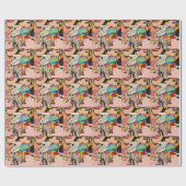 Vrouwen modern pop kunst esthetisch design T-shirt Cadeaupapier (Vlak)