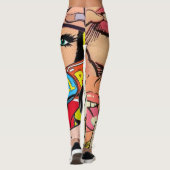 Vrouwen modern pop kunst esthetisch design T-shirt Leggings (Achterkant)