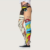 Vrouwen modern pop kunst esthetisch design T-shirt Leggings (Links)
