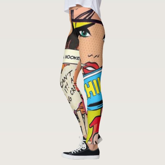 Vrouwen modern pop kunst esthetisch design T-shirt Leggings (Links)