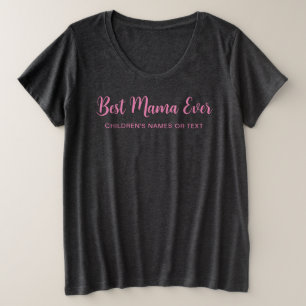 Vrouwen Moderne Kalligrafie Sjabloon Beste Mama Oo Grote Maat T-shirt