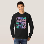 Vrouwen Moeder van 2 Meisjes Twee Dochters Moederd T-shirt (Voorkant volledig)