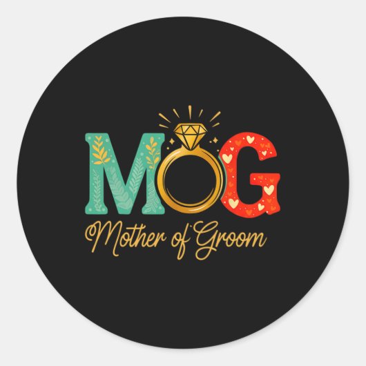 Vrouwen Moeder van de bruidegom Mob Mama Wedding B Ronde Sticker (Voorkant)