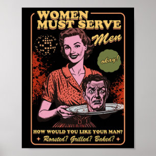 Vrouwen moeten Mannen dienen Spooky Liberal Witch Poster