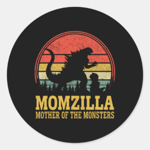 Vrouwen Momzilla Moeder van Monsters Moeders Ronde Sticker