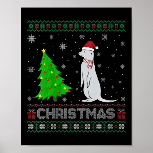 Vrouwen Mongoose kerstboom Lighting Ugly Christmas Poster (Voorkant)