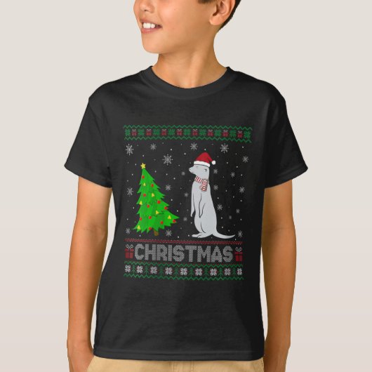 Vrouwen Mongoose kerstboom Lighting Ugly Christmas T-shirt (Voorkant)